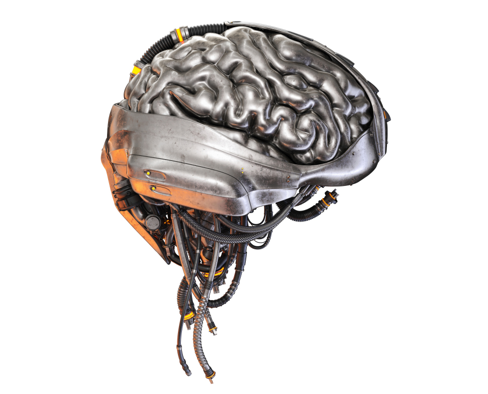 Sci-fi,Robotic,Brain,Organ,,3d,Illustration